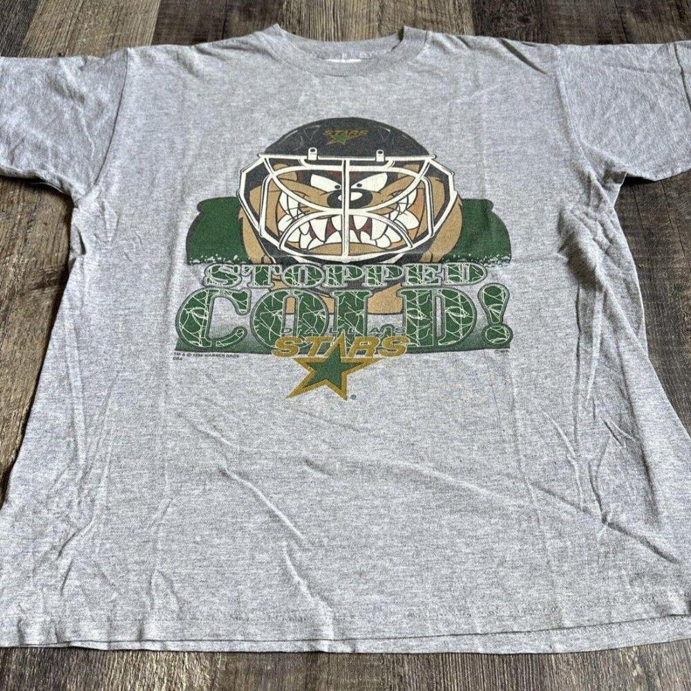 Dallas Stars Taz Looney Tunes Stopped Cold  1995 Nhl Hockey Shirt